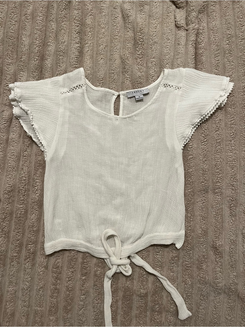 FAVLUX White Tie-Front top